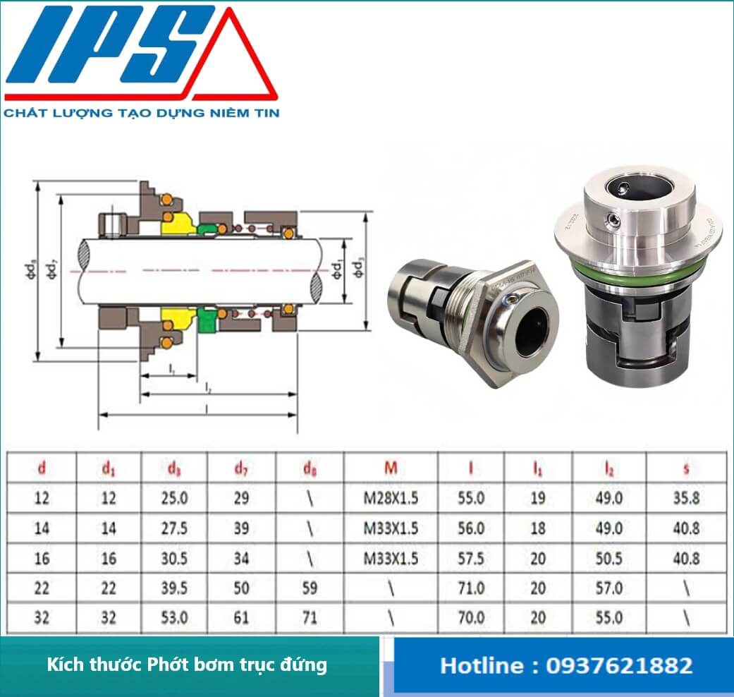 Phớt bơm trục đứng-10(16)